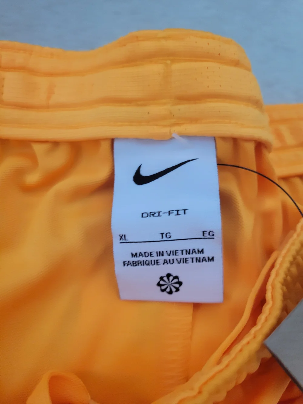 Nike Kylian Mbappe Kids NWT Orange Athletic Shorts with Pale Yellow Side Panels
